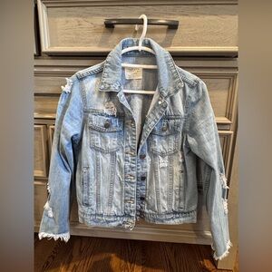 Distressed Light Blue Denim Jacket